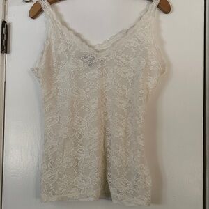 White House Black Market Lace Top in Cream